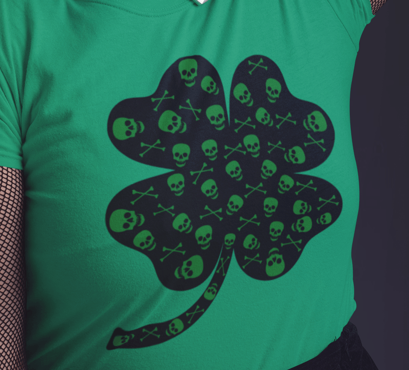 Shamrock with Skulls