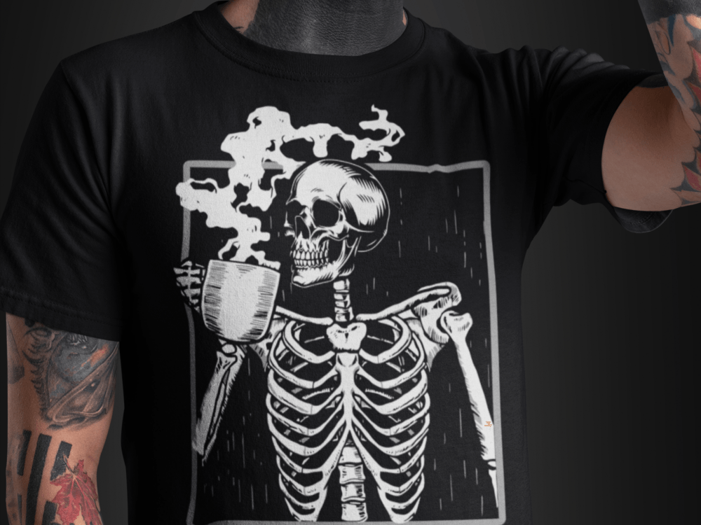 Mourning Coffee Skeleton