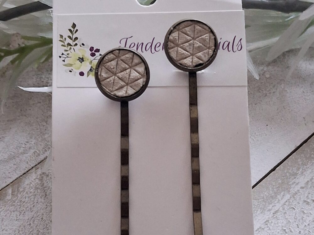 Boho bobby pins, Leather Bobby pins