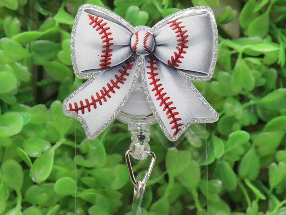 Baseball Center Bow Badge/ID Holder Reel