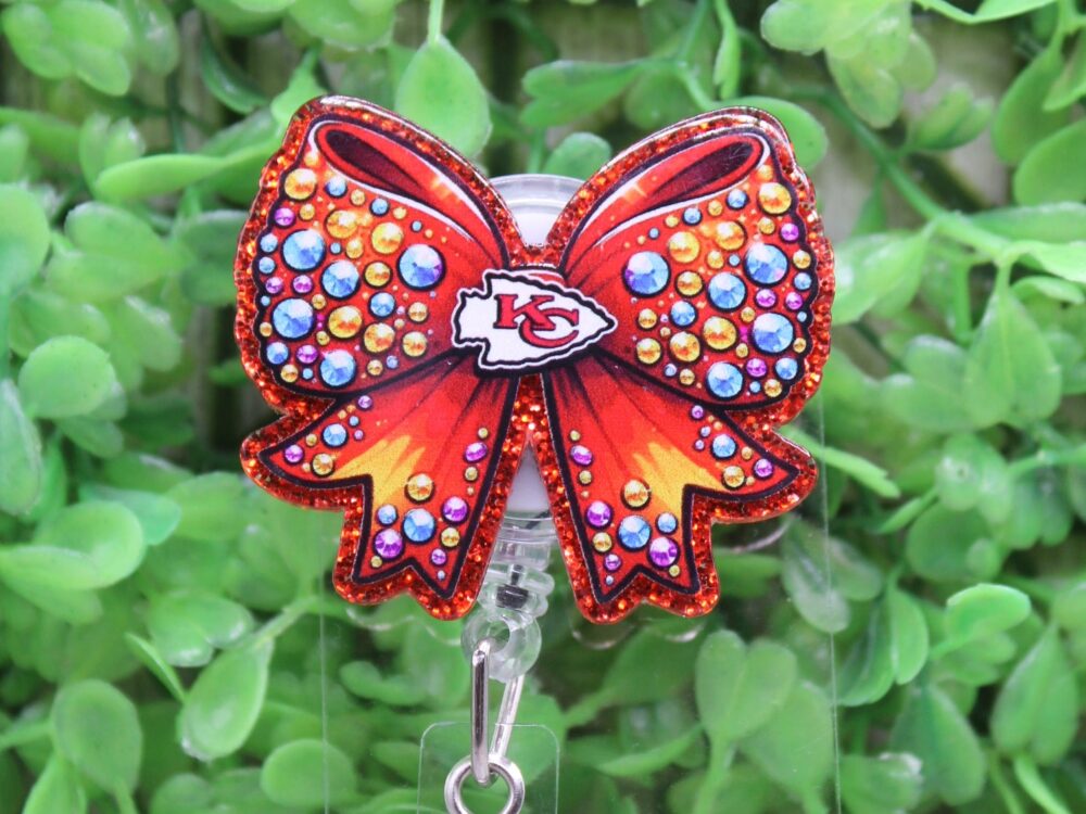 KC Chiefs Football Bow Badge/ID Holder Reel