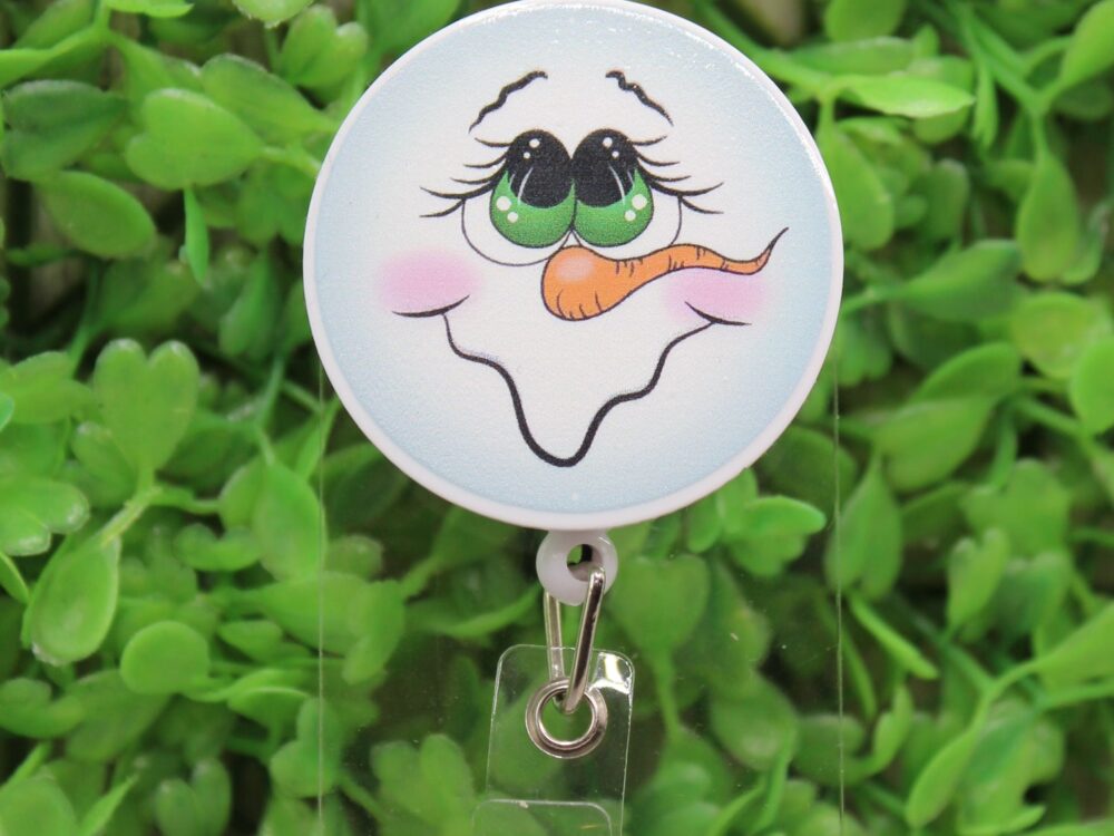 Snowman Face Badge/ID Holder Reel