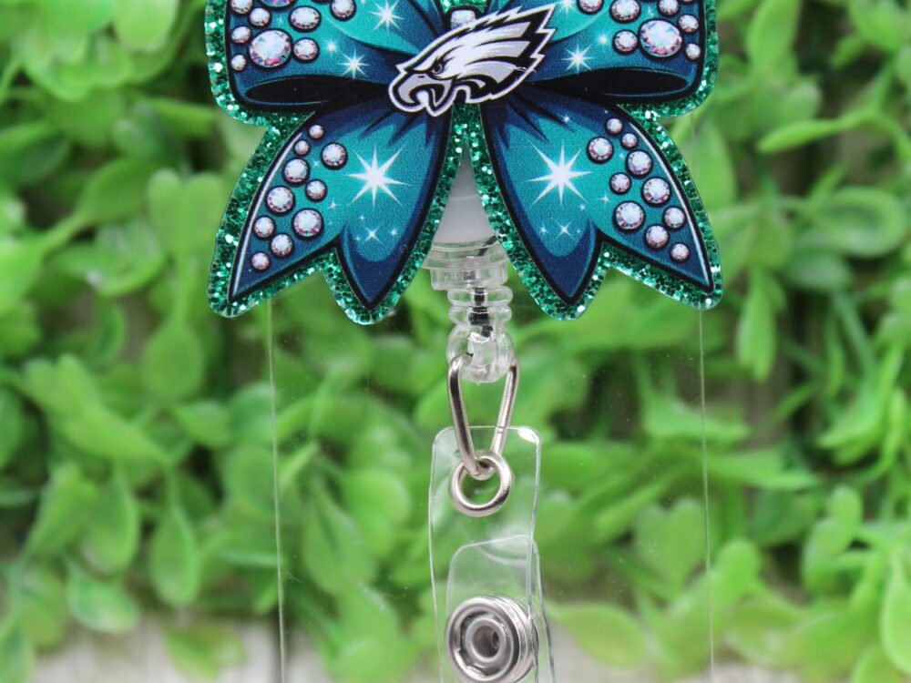 Philadelphia Eagles Football Bow Badge/ID Holder Reel