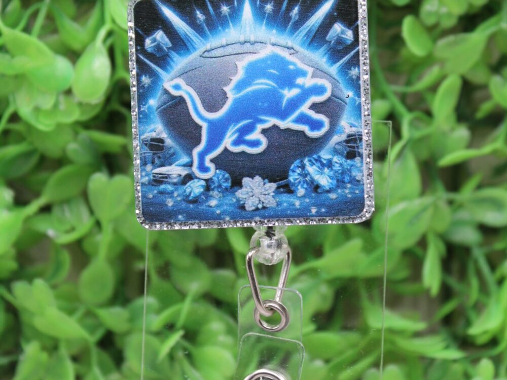 Detroit Lions Square Badge/ID Holder Reel