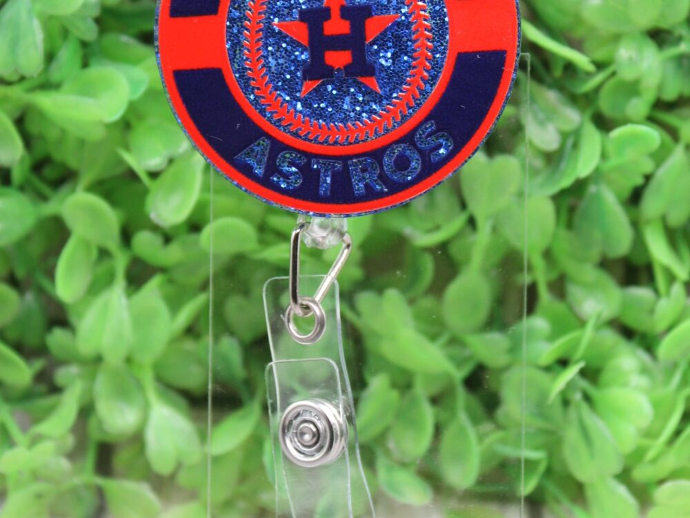 Houston Astros Baseball Circle Badge/ID Holder Reel