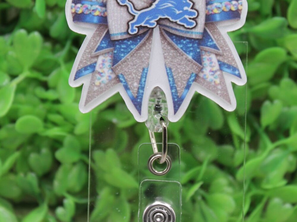 Detroit Lions Bow Badge/ID Holder Reel
