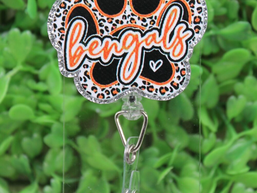 Bengals Football Paw Print Badge/ID Holder Reel