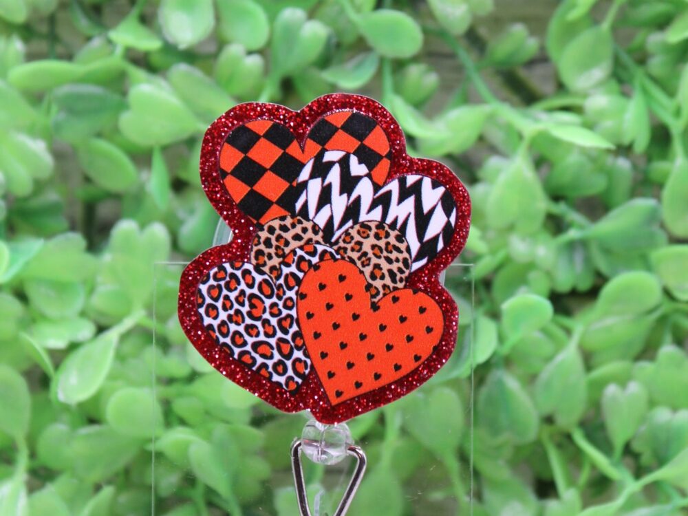 Patterned Hearts Badge Reel