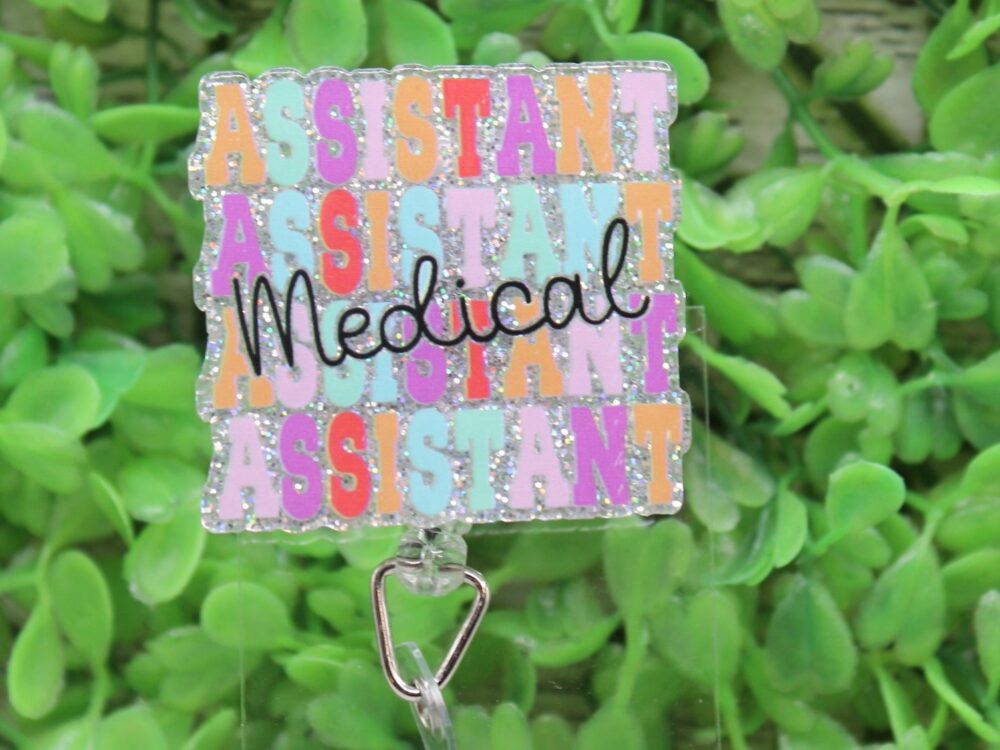 Medical Assistant Colorful Repeat Badge Reel