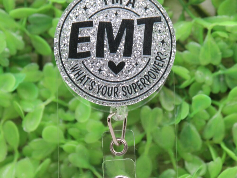 EMT Silver Circle Badge Reel