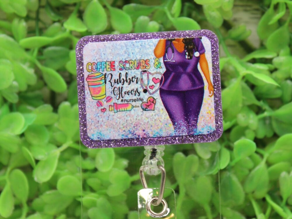 Coffee Scrubs Rubber Gloves Badge Reel