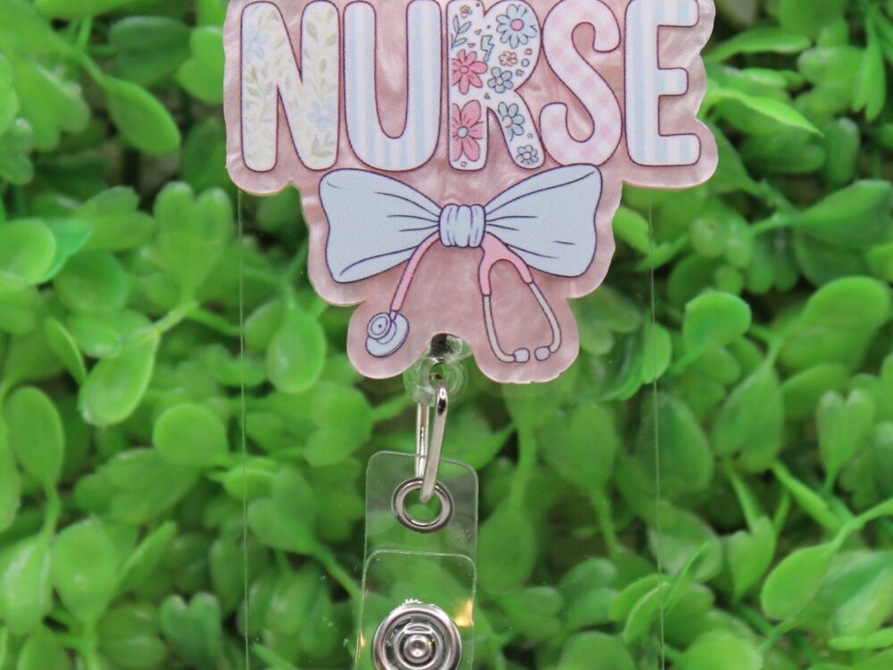 NURSE Pastel Floral Badge Reel