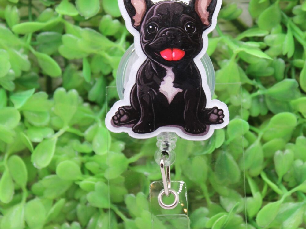 Frenchie Dog Badge Reel