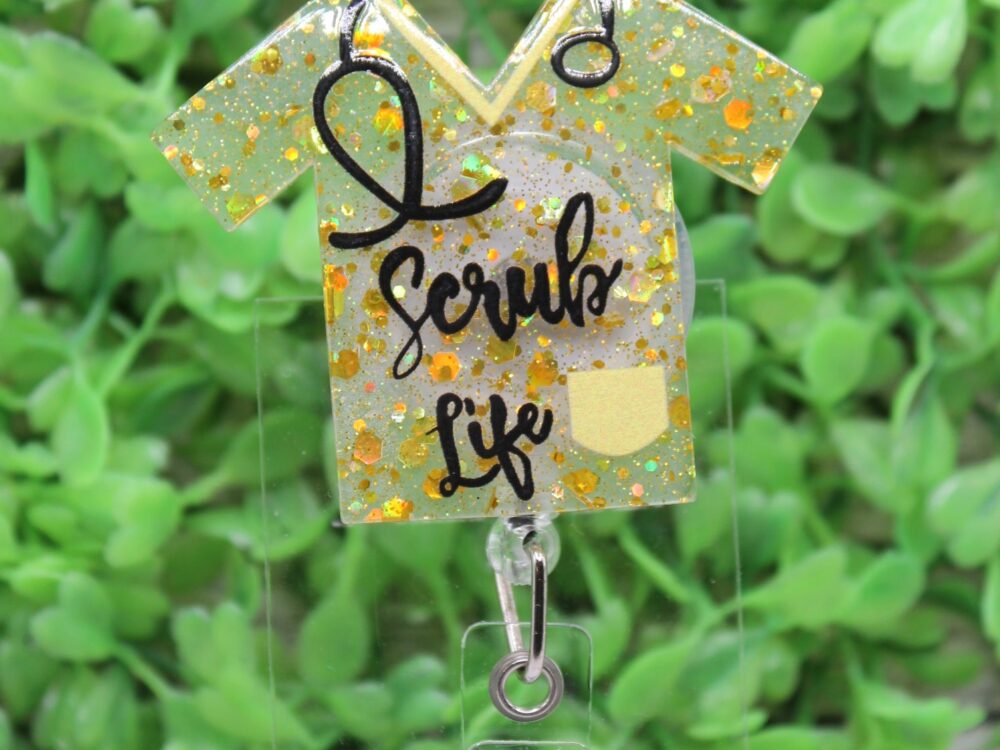 Scrub Life Yellow Confetti Badge Reel
