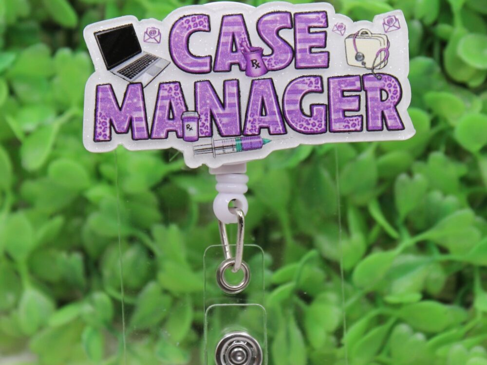 CASE MANAGER Purple Badge Reel
