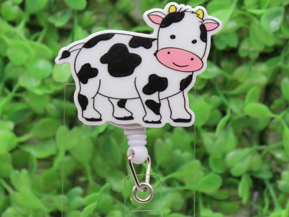 Standing Cow Badge Reel