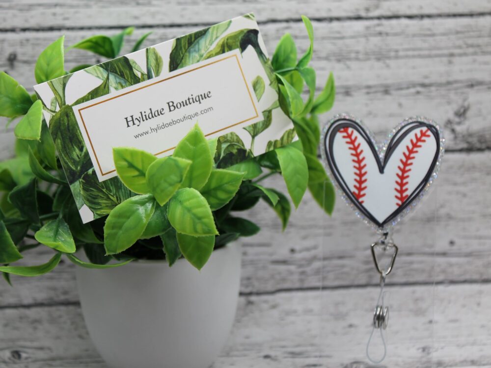 Doodle Baseball Heart Badge Reel