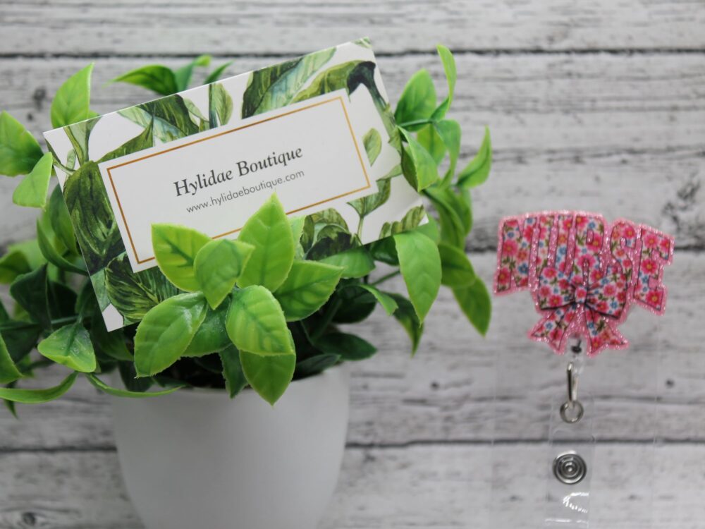 Floral Nurse with Bow Badge Reel