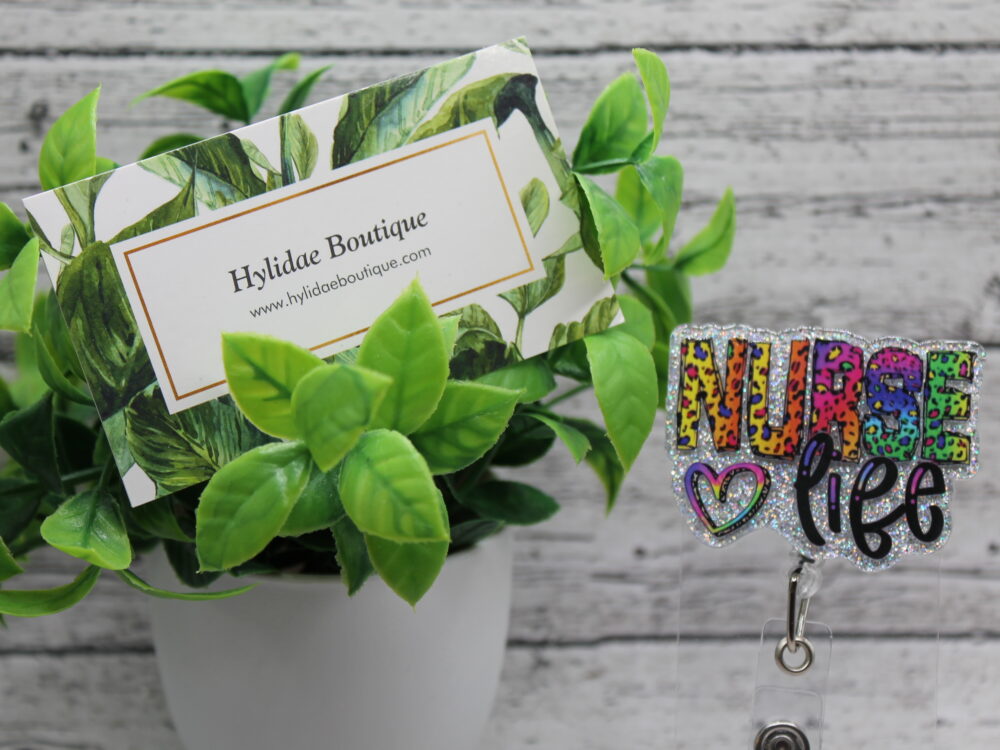 Nurse Life Colorful Leopard Badge Reel