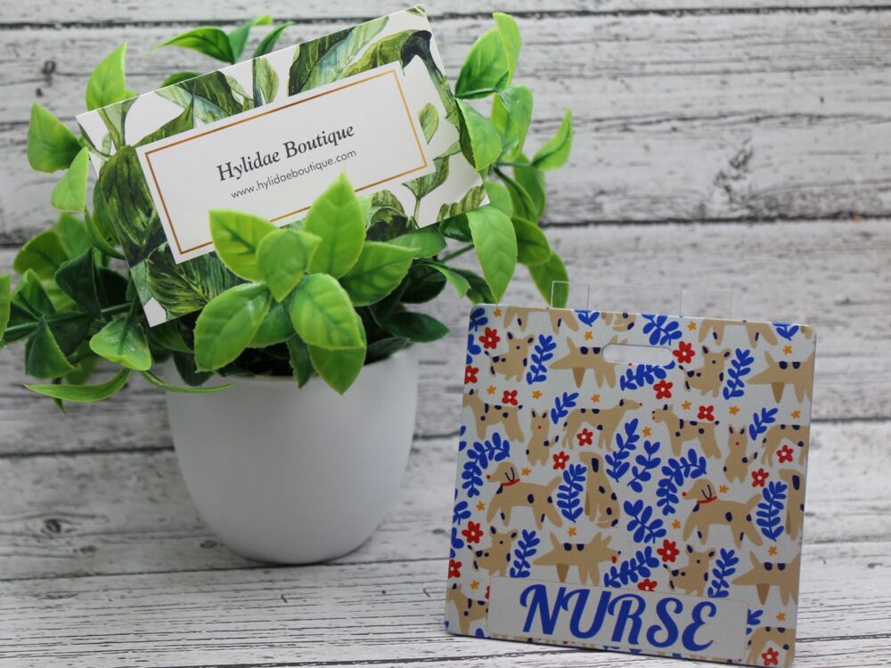 NUSRE Blue & Yellow Floral Badge Buddy