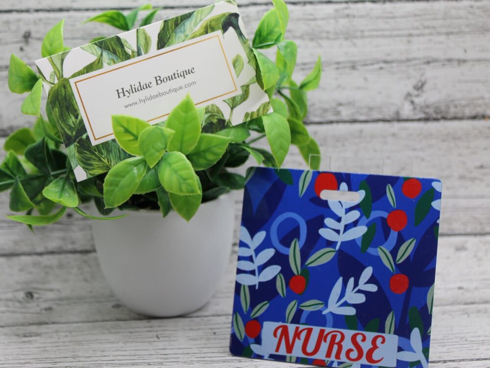 NURSE Blue Floral Badge Buddy