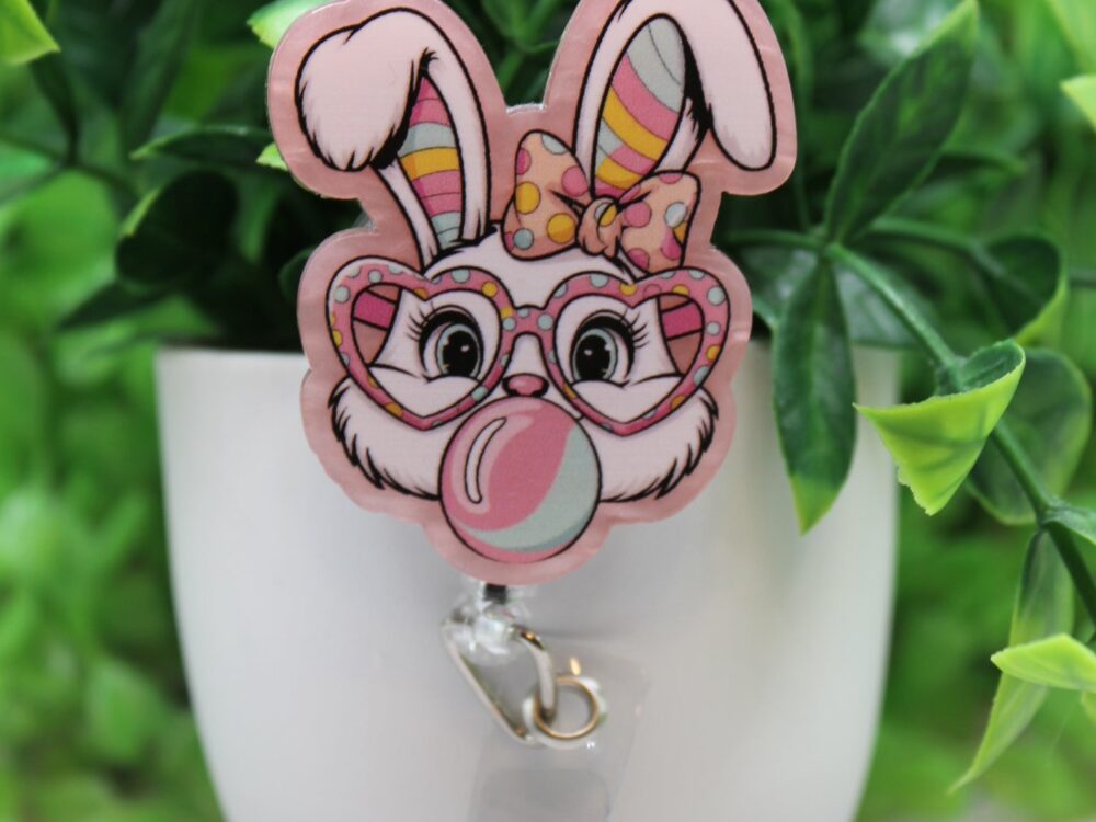 Bubble Gum Easter Rabbit Badge Reel