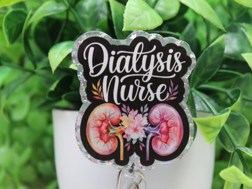 Dialysis Nurse Floral Badge Reel