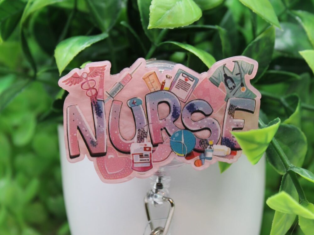 Nurse Pink Shimmer Badge Reel