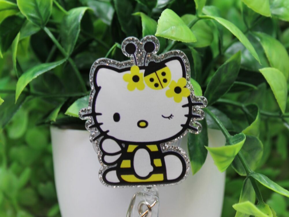 Bumble Bee Cat Badge Reel