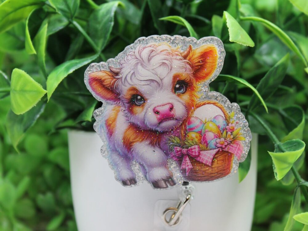 Easter Cow Badge Reel