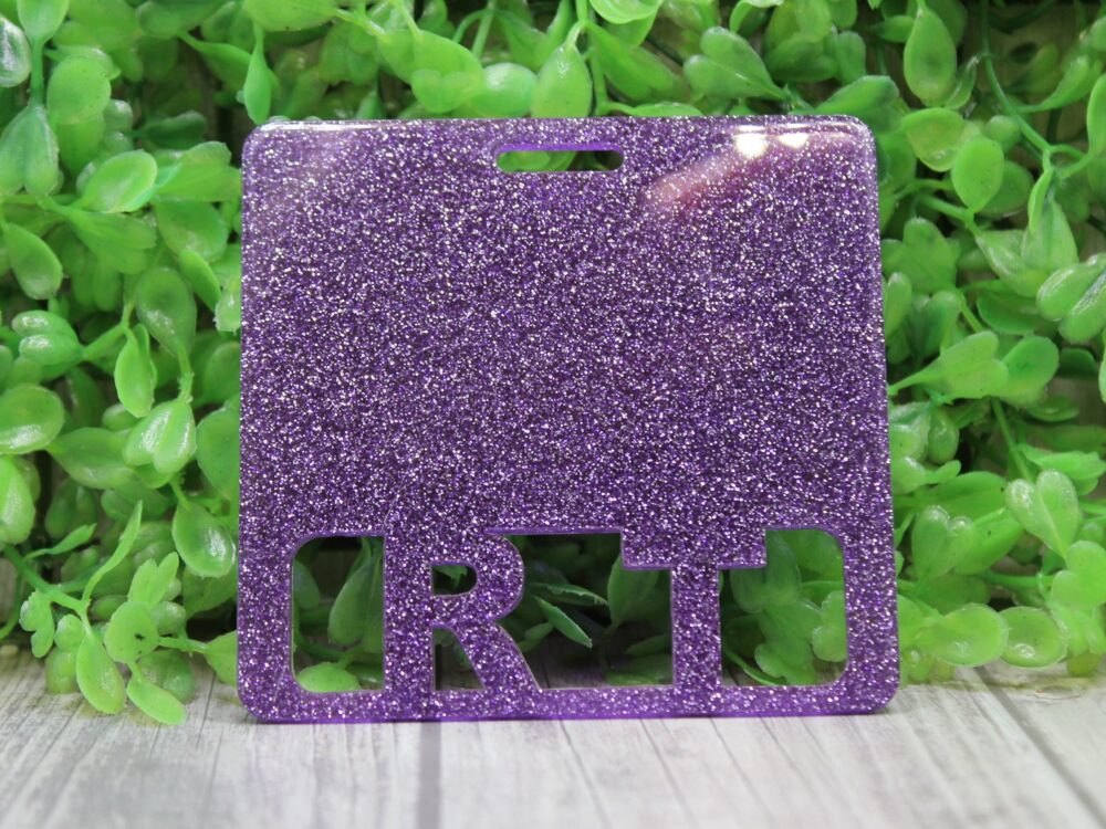 RT - Respiratory Therapist Purple Glitter â€¢ Badge Buddy