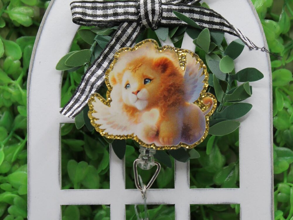 Lion with Wings Badge/ID Holder Reel