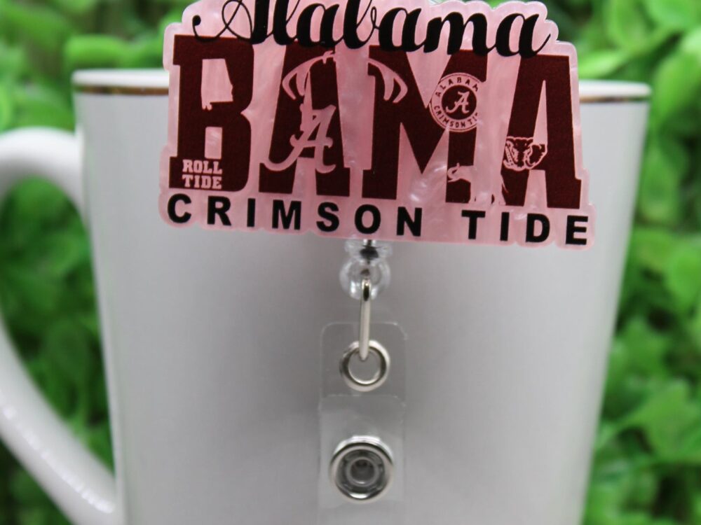 Alabama Badge/ID Holder with Alligator Clip