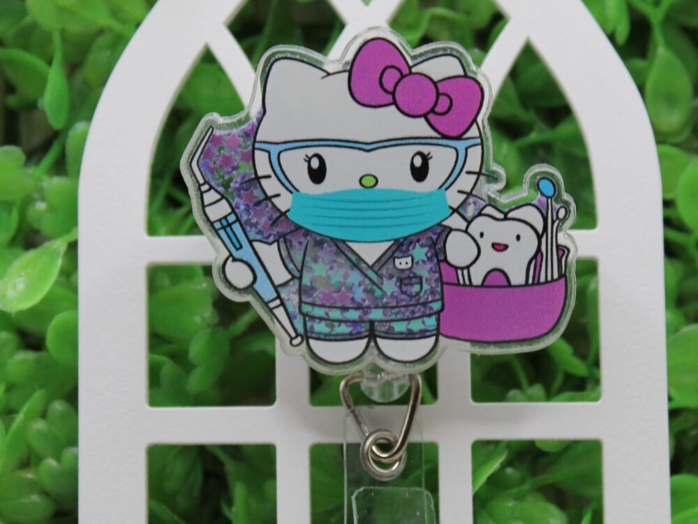 Dentist/Hygienist Shaker â€¢ Badge/ID Holder with Alligator Clip