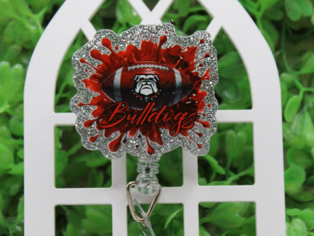 GA Bulldogs Splatter Badge/ID Holder Reel