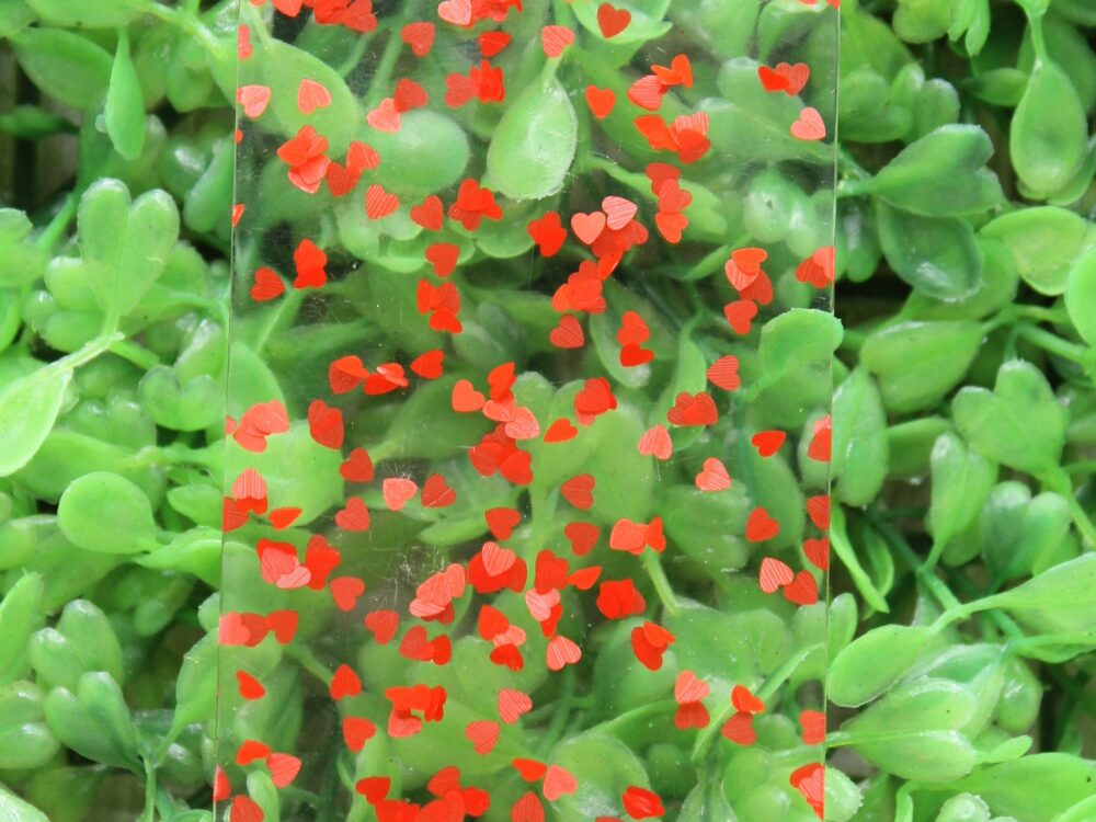 Clear with Red Hearts â€¢ Rectangle Badge Buddy