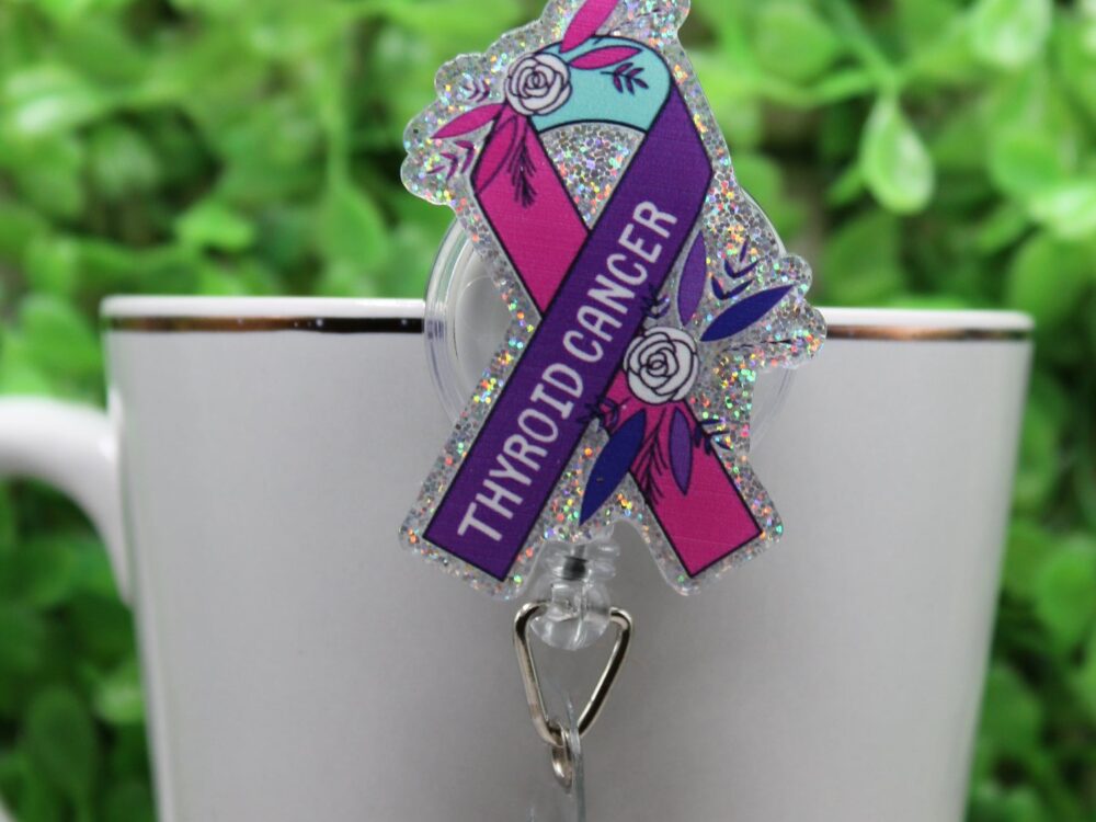 Thyroid Cancer Awareness â€¢ Badge/ID Holder with Alligator Clip