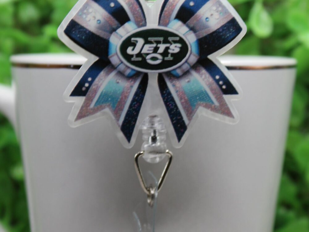 Football, Jets Bow â€¢ Badge/ID Holder