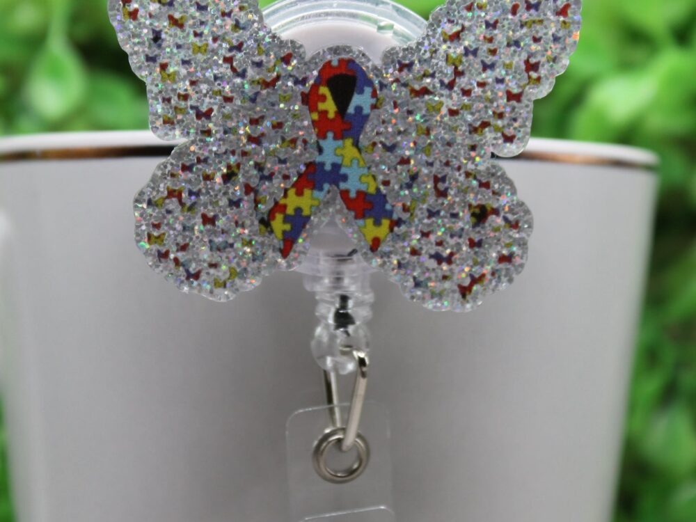 Autism Awareness Butterfly Badge/ID Holder Reel