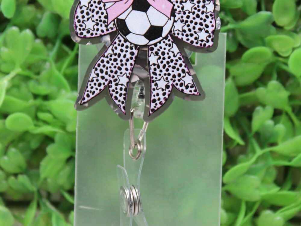 Soccer Bow Badge/ID Holder Reel
