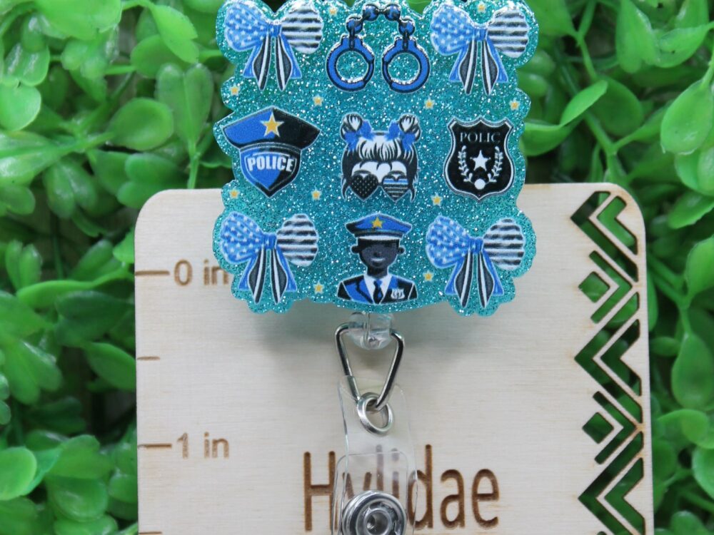 Police Collage Badge/ID Holder Reel