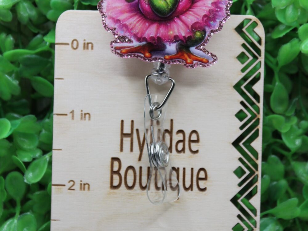 Frog Ballerina Badge/ID Holder Reel