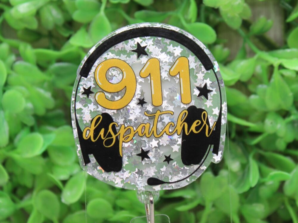 911 Dispatcher Headset Badge/ID Holder Reel