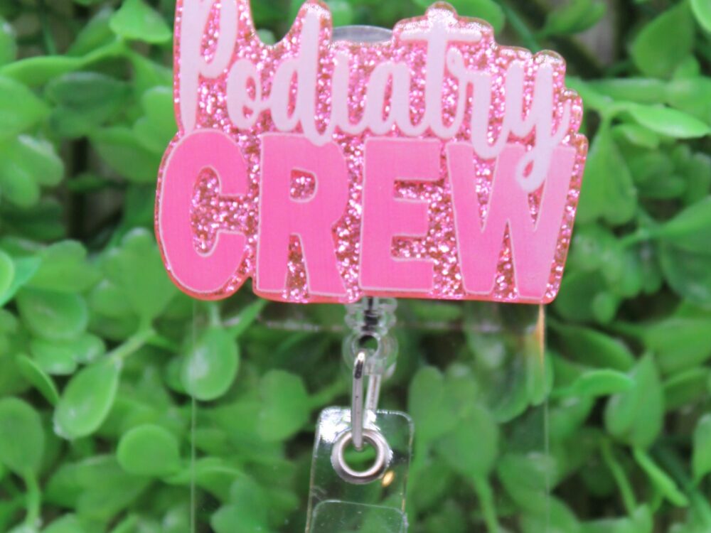 Podiatry Crew Pink Badge/ID Holder Reel