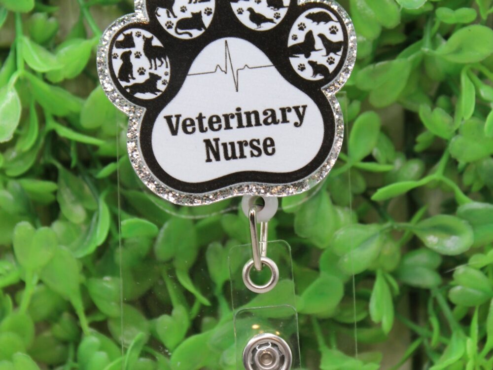 Veterinary Nurse Paw Print Badge/ID Holder Reel