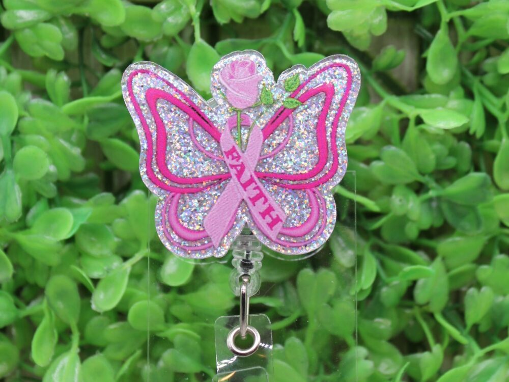 Faith Breast Cancer Awareness Badge/ID Holder Reel