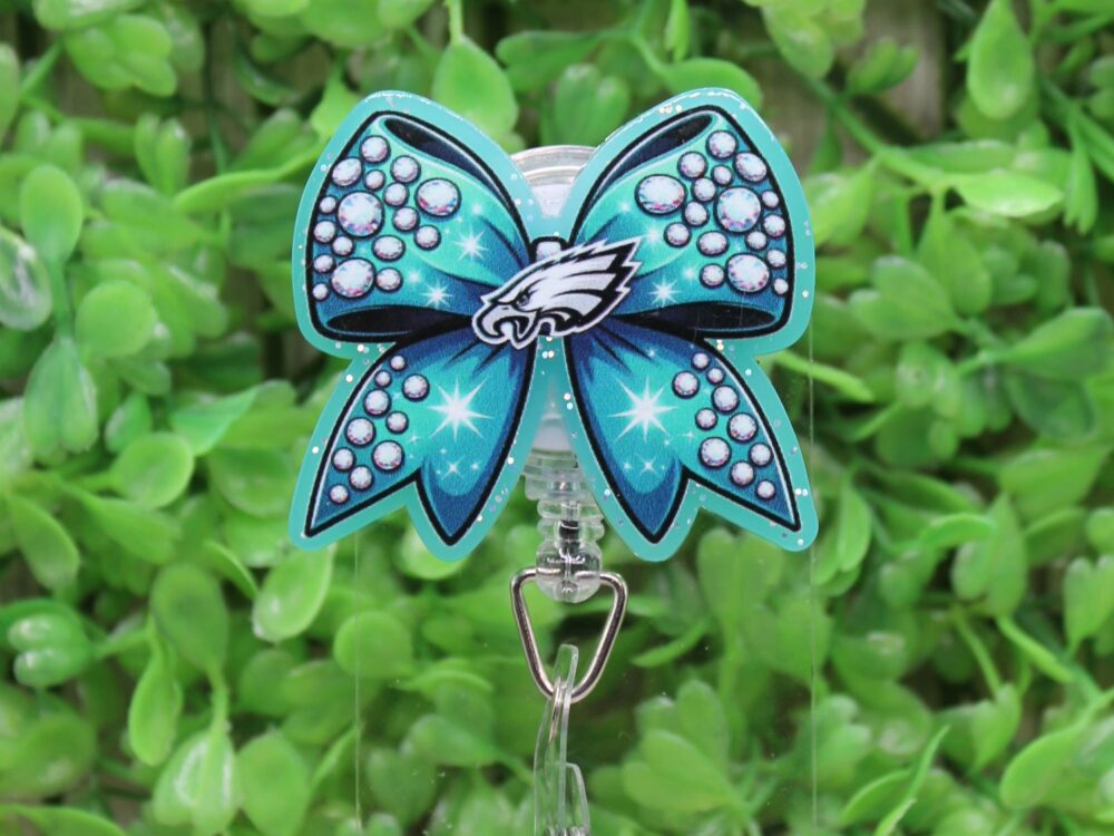 Eagles Football Bow Badge/ID Holder Reel