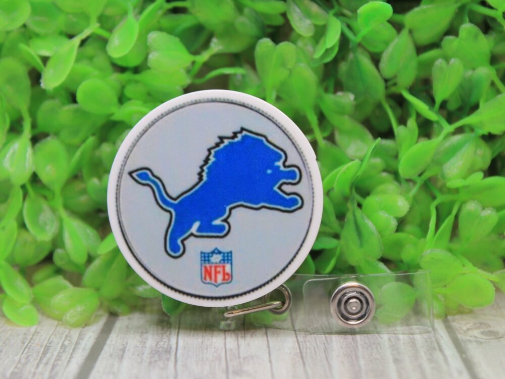 Lions Football Circle Badge/ID Holder Reel