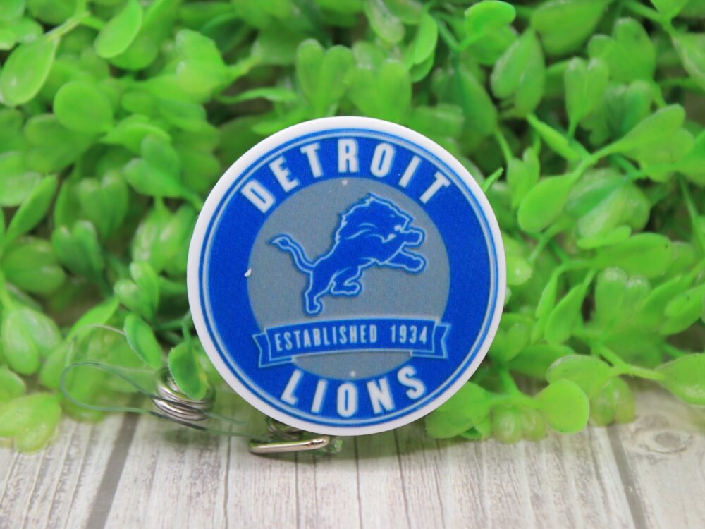 Lions Football Circle Badge/ID Holder Reel