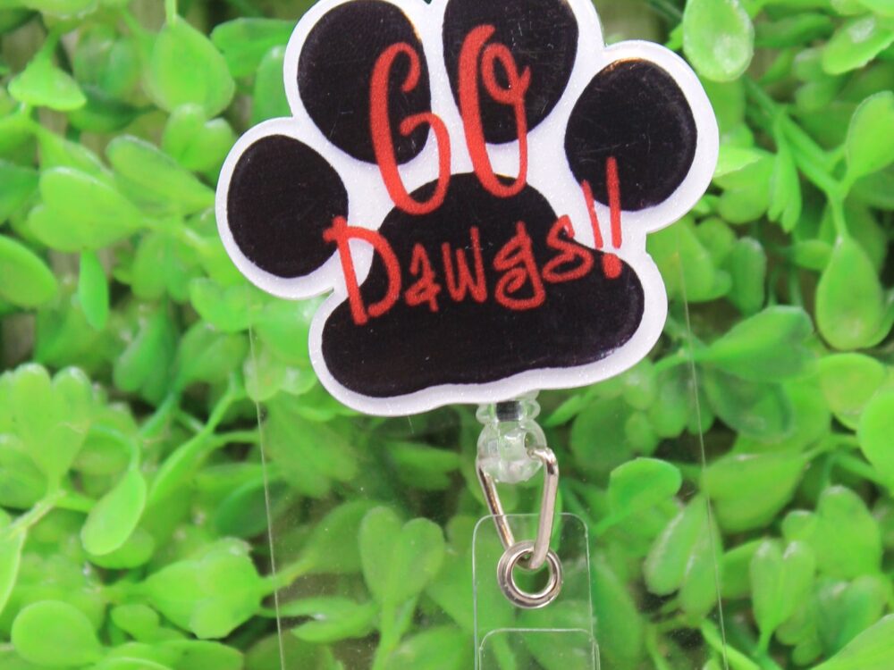 Go Dawgs Paw Print Badge/ID Holder Reel
